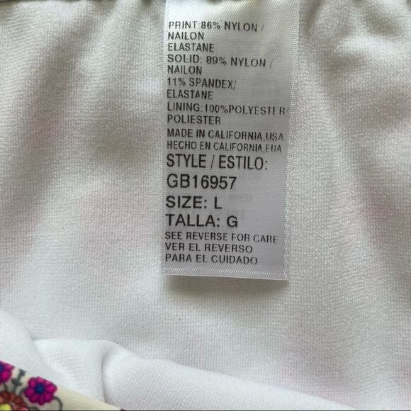 NWT Gianni Bini Diamond Border Pink and White Bikini Bottom Large - Picture 5 of 8